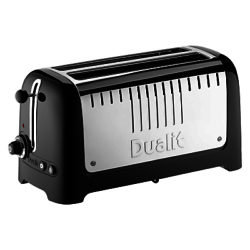 Dualit 2-Slot Long Lite Toaster, Black Gloss